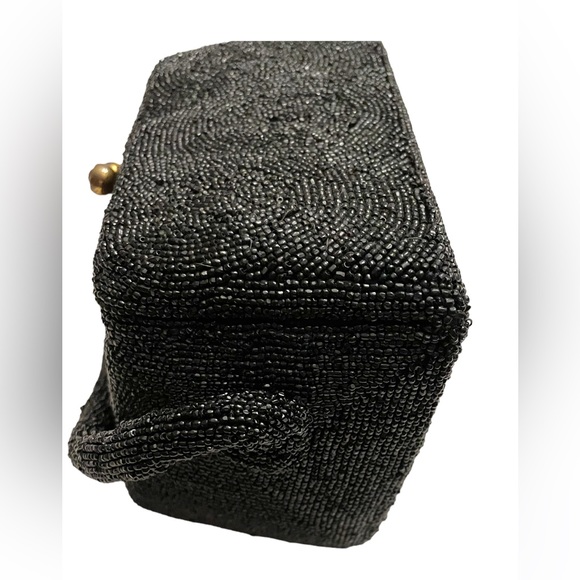 Vintage 1940’s Walborg Black Caviar Beaded Box Purse made in Belgium - Picture 6 of 9